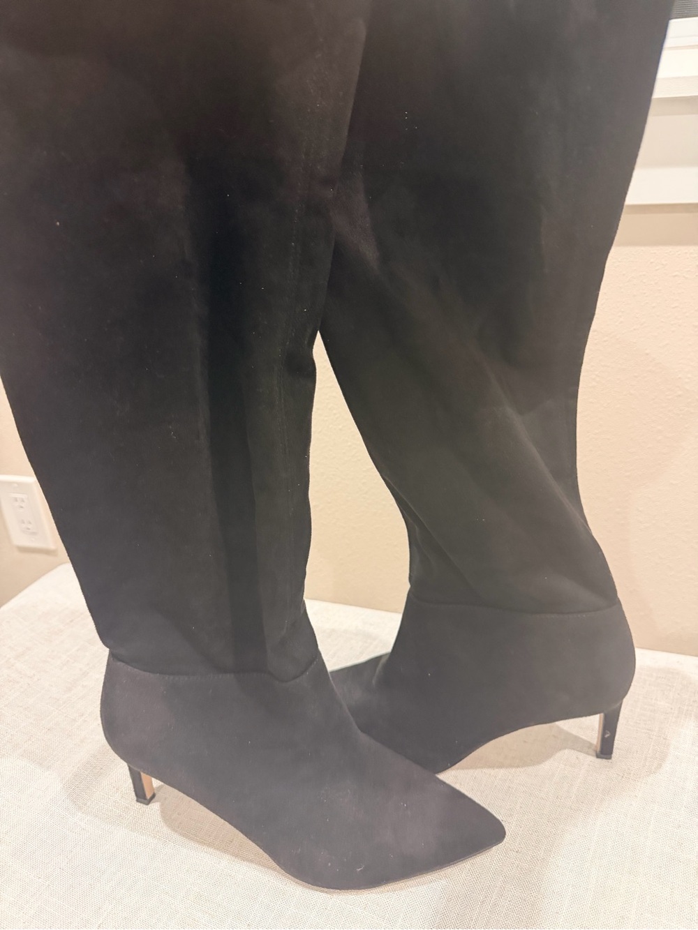BCBGeneration Black Over-the-Knee Pointed-Toe Boots